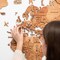 Living Room Decor, 3D World Map Wall Art Oak color, Travel Map, Housewarming Gift for the Home, Enjoy The Wood